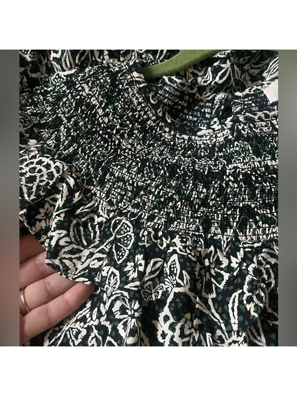 NWT Loft medium petite feminine dress smocking and ruffles